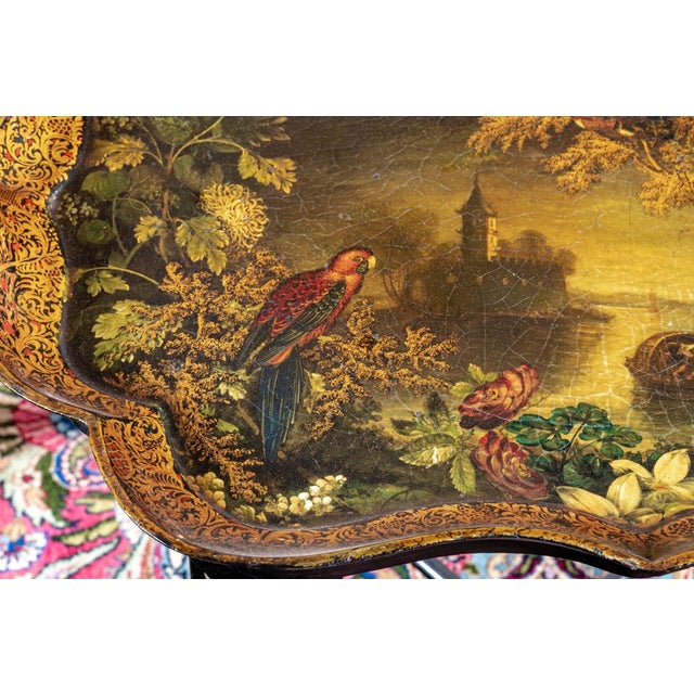 Vintage Chinoiserie Lacquered Tray Top Coffee Table For Sale - Image 9 of 10