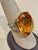 34 Ct Natural Oval Checker Board Citrine Cocktail Ring 14 Kt Yellow Gold, Estate For Sale - Image 17 of 18