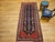 Navy Blue Vintage Persian Malayer Runner Rug, Hand-Knotted Wool, Geometric Pattern, 4x9, Navy & Red For Sale - Image 8 of 12