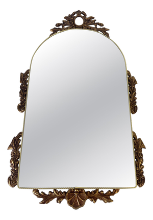 Italian Ornate Brass Framed Wall Mirror, 1960s