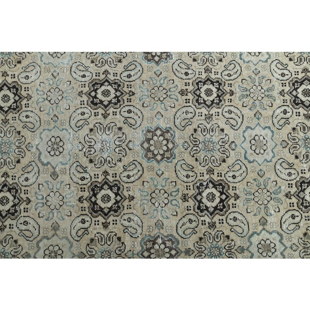 Textile 1970s Vintage Persian Handmade Wool Cotton Beige Area Rug For Sale - Image 7 of 11