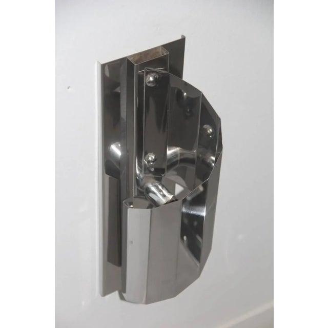 1970s Large Stainless Steel Spiral Wall Lights, 1970s, Set of 2 For Sale - Image 5 of 6