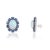 VR Jewels 18k White Gold 14.24ct Fire Opal & Blue Sapphire Cluster Diamond Vintage Earrings- A Pair For Sale - Image 4 of 18