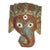 Vintage Nepalese Elephant Ganesh Wall Mask With Gold Gilt, Red & Turquoise Glass Inlay For Sale