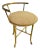 1950s Metal Upholstered Circular Accent Chair With Gold Leaf + Rope Design For Sale