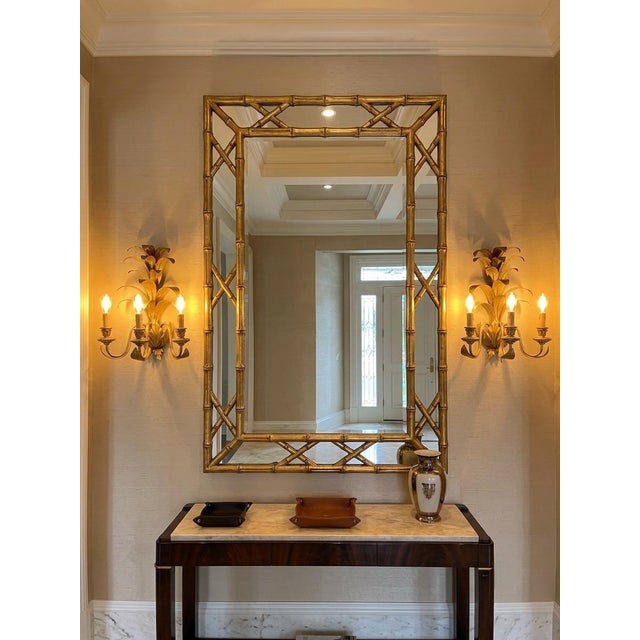 Metal Pair of Vintage Gilt Metal Pineapple Wall Sconces For Sale - Image 7 of 12