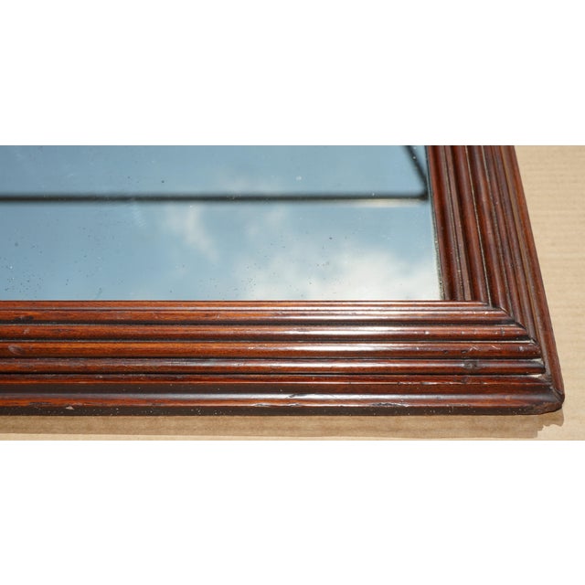 Large Antique English Victorian Wall-Mounted Mirror with Bevelled Hardwood Frame For Sale - Image 10 of 16