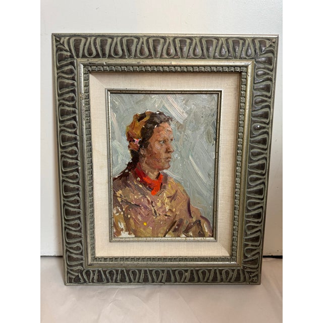 Mid-Century Modern Lopatkin, Alexander, "The Portrait," Russian Painting, 1953 For Sale - Image 3 of 6