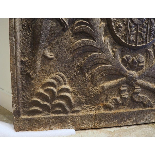 Large 17th Century French Cast Iron Heraldic Fireback, the House of Lorraine For Sale - Image 4 of 18
