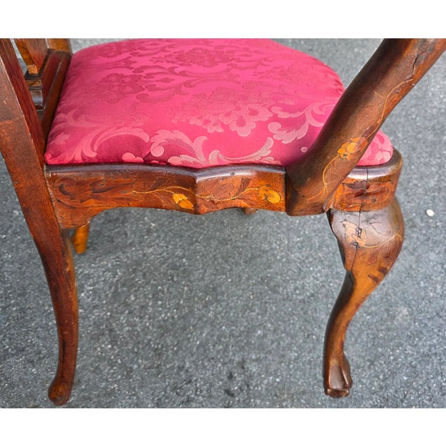 Antique Early 19th-Century Dutch Marquetry Armchair For Sale In Washington DC - Image 6 of 10