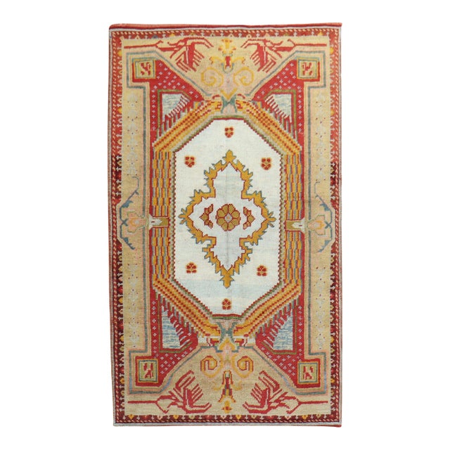 Colorful Early 20th Century Antique Turkish Ghiordes Rug For Sale