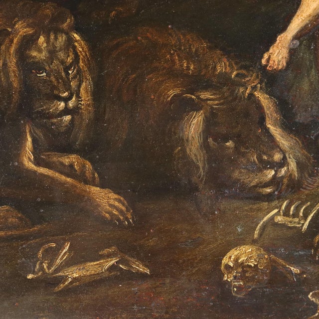 Italian Artist, Daniel in the Lions' Den, 19th Century, Oil on Board For Sale - Image 6 of 10