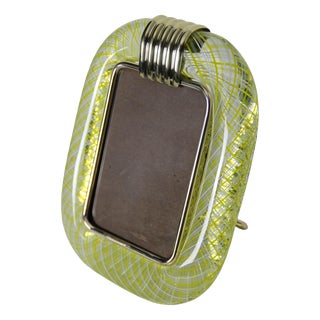 Yellow Murano Glass Filigree Frame, 2000s For Sale