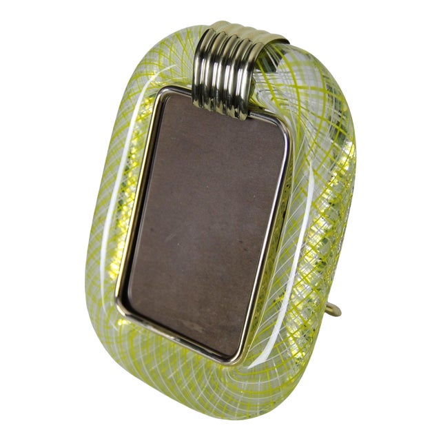 Yellow Murano Glass Filigree Frame, 2000s For Sale