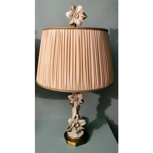Art Noveau French Porcelain Lamps, 1950, Set of 2 For Sale - Image 6 of 13