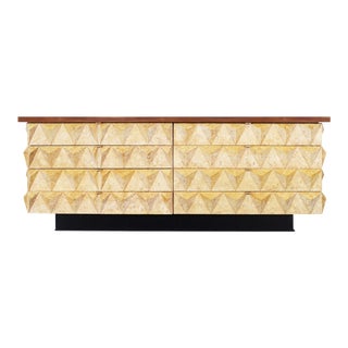 Vintage Brutalist "Diamond" Credenza For Sale