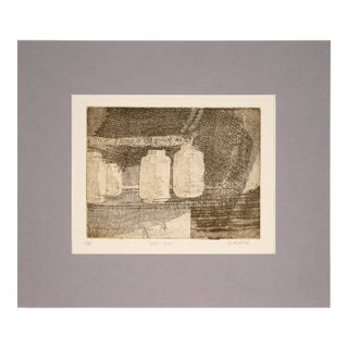 "Still Life" - Etching in Ink on Paper (Artist's Proof) by Doris Warner For Sale
