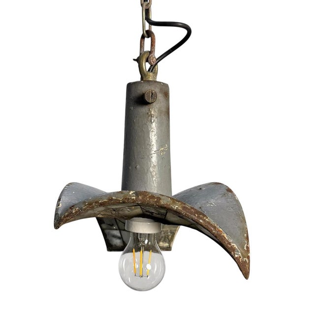 Vintage Industrial Mirrored Pendant Light by Esla, 1920s For Sale - Image 10 of 18