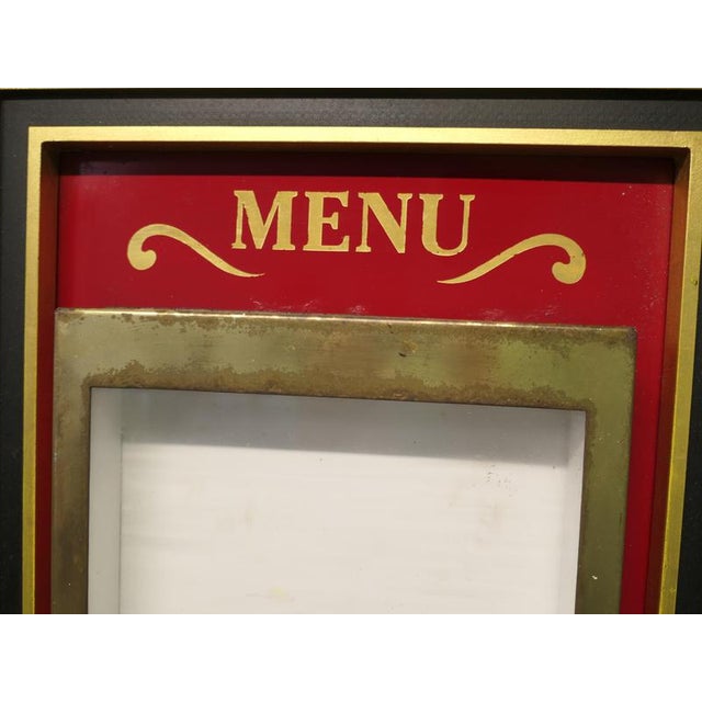 Hand Painted Brass Bistro Menu Board, 1960 For Sale - Image 6 of 8