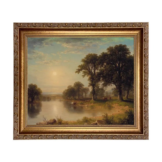 Not Yet Made - Made To Order "Summer Afternoon" Contemporary Reproduction Print on Canvas After Asher Durand, Framed to 10" X 12" For Sale - Image 5 of 5