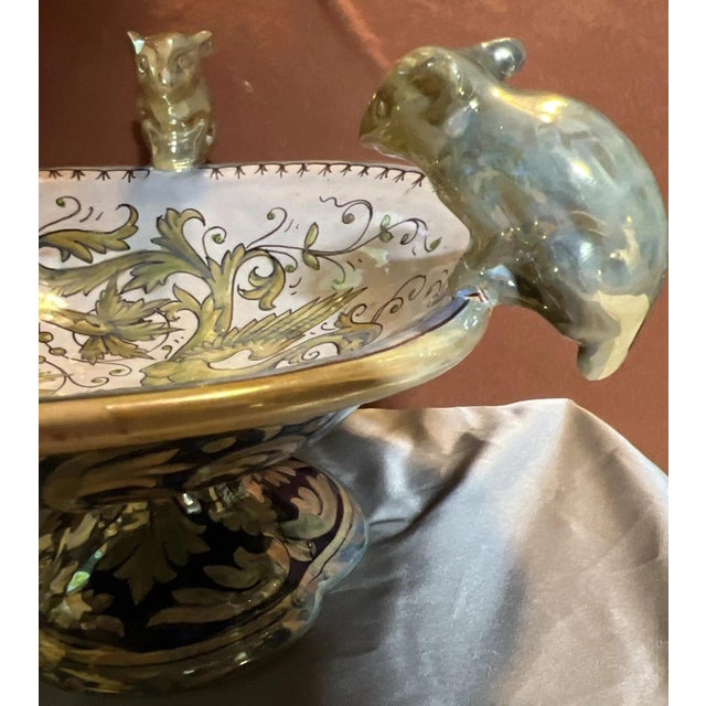 Ceramic Gualdo Tadino Ceramic Centerpiece Bowl With Mice For Sale - Image 7 of 14