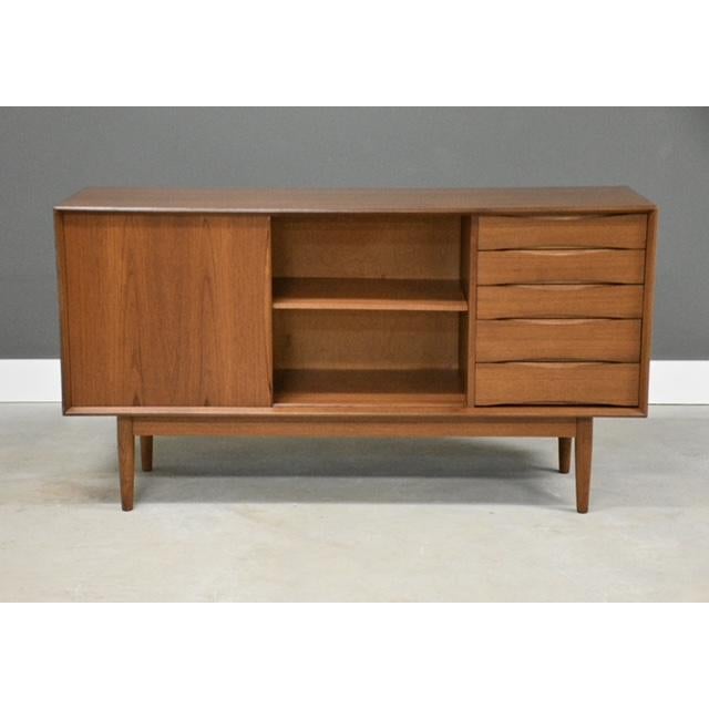1960s Swedish Modern Teak 57” Credenza For Sale In Boston - Image 6 of 12