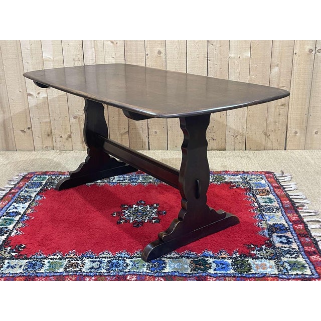 ERCOL table in elm from the 1970s - L=1m52, W=76cm, H=72cm. This piece has an attribution mark, I am sure that it is...