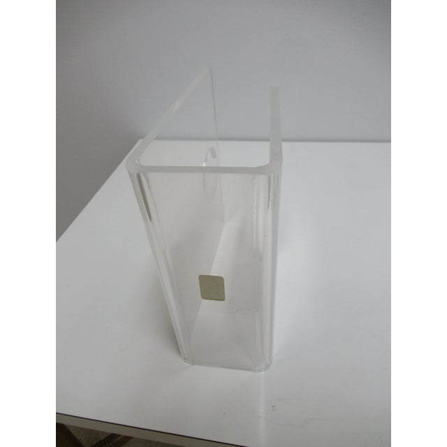 Vintage Mid-Century Lucite Magazine Rack For Sale - Image 4 of 5