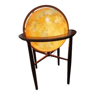 Vintage Repogle Traditional Lighted Floor Globe For Sale