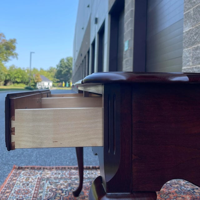 Wood 1990s Pennsylvania House Traditional Queen Anne Solid Cherry 2 Drawer Console or Sofa Table For Sale - Image 7 of 12
