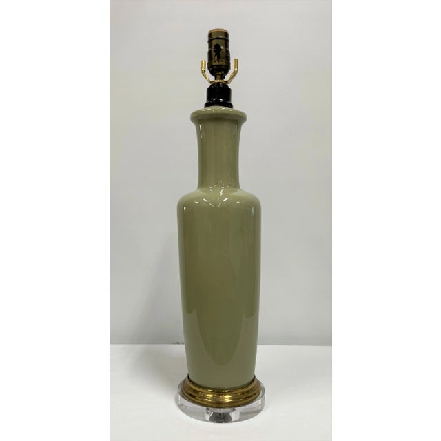 1920's Celadon Porcelain Table Lamp For Sale - Image 10 of 10