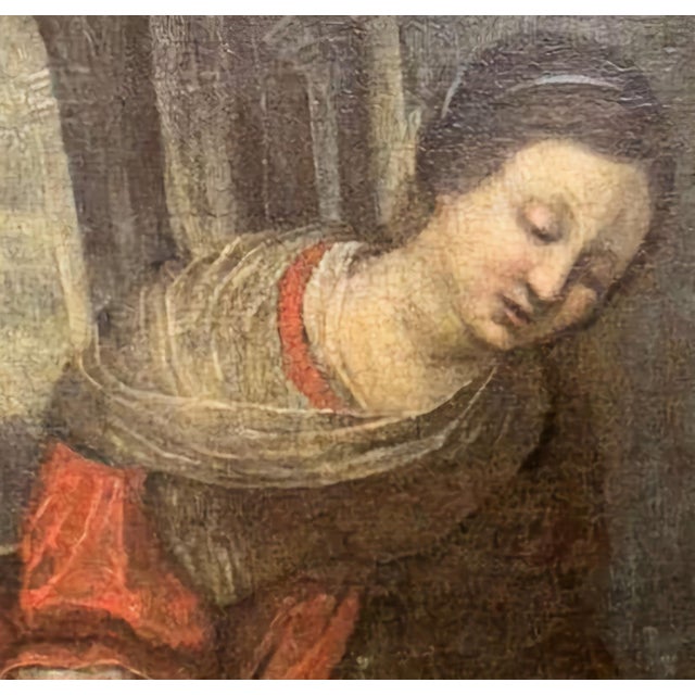 Baroque Unknown, The Holy Family with the Lamb, 17th Century, Oil on Canvas For Sale - Image 3 of 10