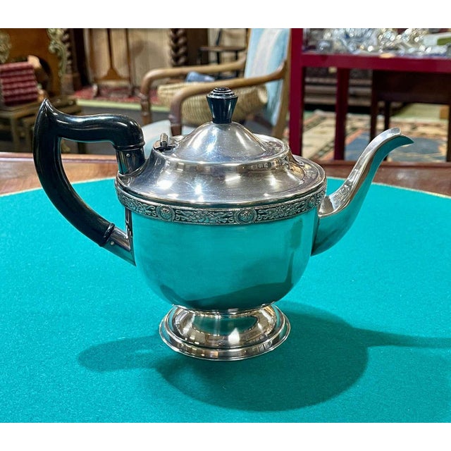 English Silver-Plated Metal Teapot, 1930s For Sale - Image 6 of 6