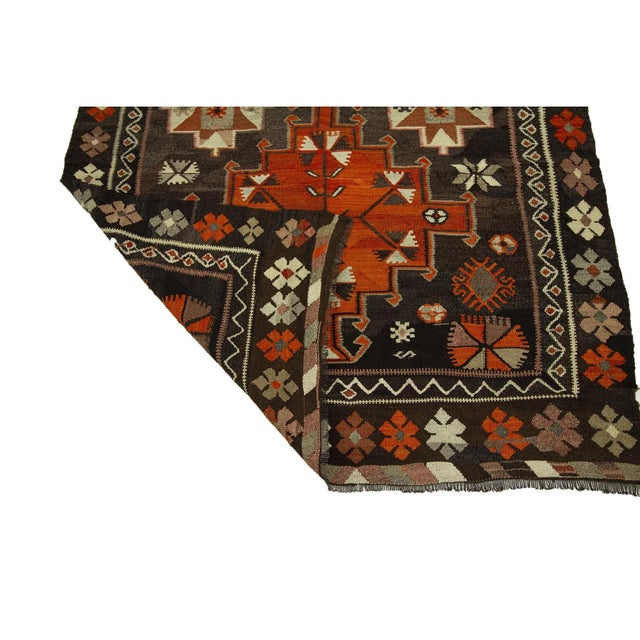 Mid 20th Century Vintage Turkish Kilim Rug For Sale - Image 5 of 7