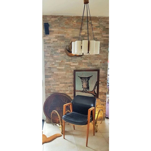 1960s Danish Teak & Resin Chandelier, 1960s For Sale - Image 5 of 18