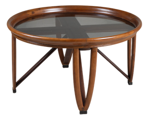 Round Walnut Coffee Table, Brazil, 1950s