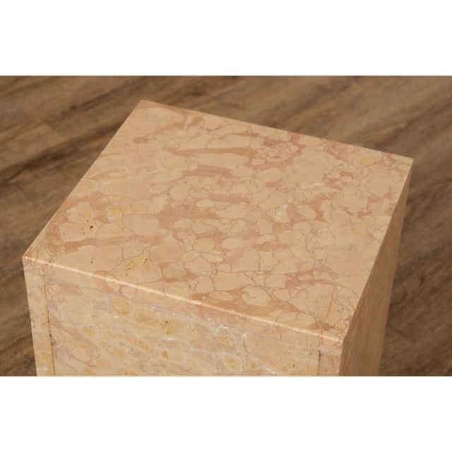 Postmodern Style Studio Crafted Marble Pedestal or End Table For Sale - Image 9 of 13