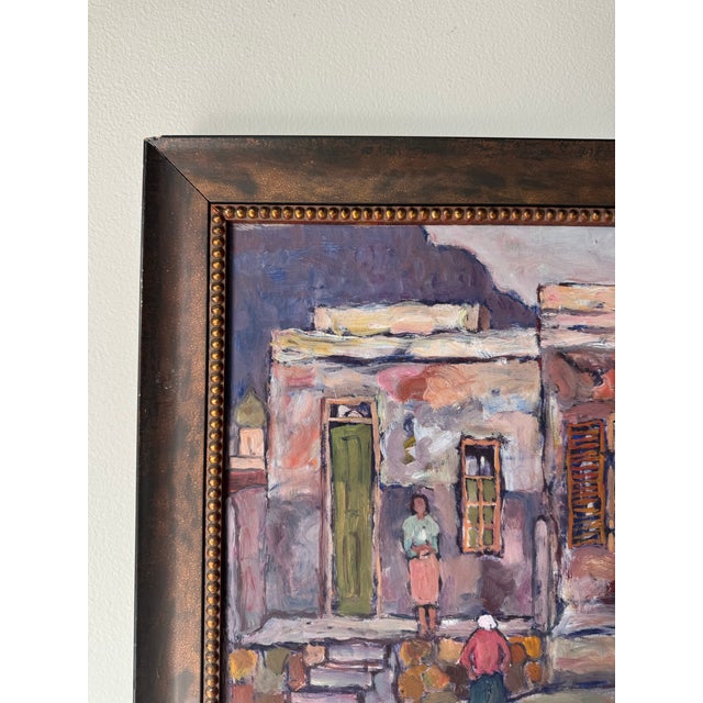 Kenneth Baker (South African, 1931–1995) Town Street Scene Oil on Board Painting, Framed For Sale In Miami - Image 6 of 11