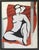 Late 20th Century Claude Beaujour, Nude on a red background, 1994, Gouache For Sale - Image 5 of 6
