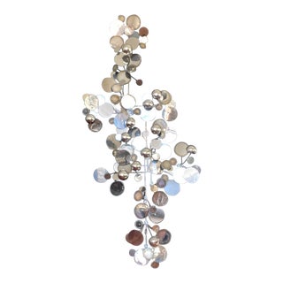 Curtis Jere Raindrops Chrome Wall Sculpture 1970s For Sale