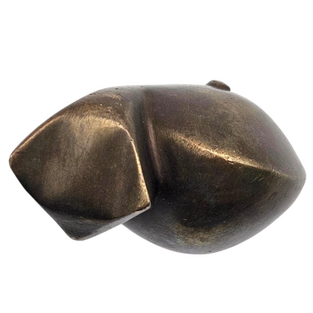ShapeL. Ketterer Signed Modernist Bronze Cat Sculpture, Animalier Form For Sale - Image 9 of 10