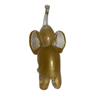 1980s Venetian Glass and Gold Fleck Elephant For Sale