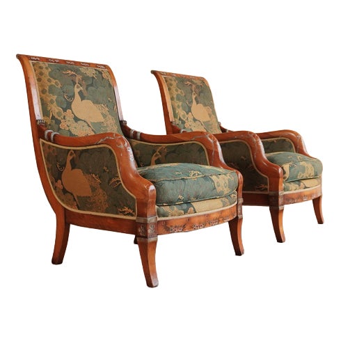 Directoire Painted Lounge Chairs, Set of 2 For Sale