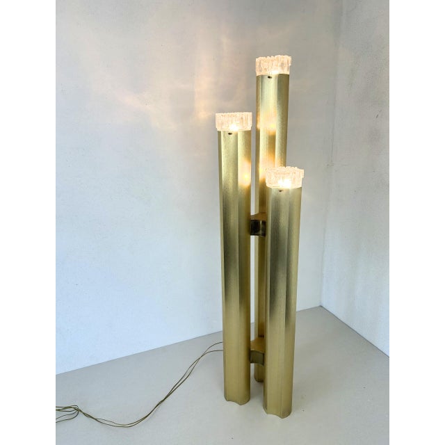 Gaetano Sciolari Three Towers Brass Standing Lamp by Gaetano Sciolari, Italy, 1970s For Sale - Image 4 of 15