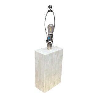 Hollywood Regency Table Lamp by Enrique Garcel, Tessellated Bone, Colombia For Sale