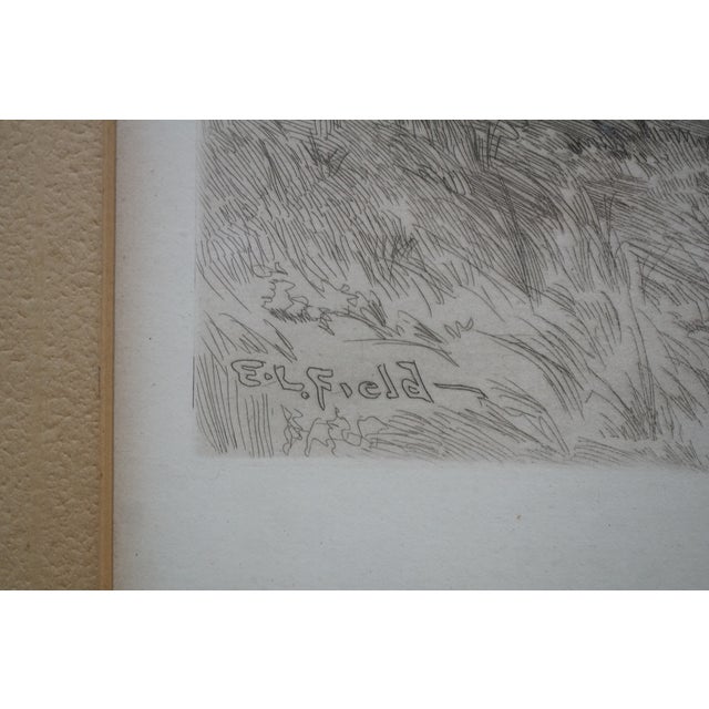 Late 19th Century Antique Edward Loyal Field Signed Home Sweet Home Landscape Etching 33" For Sale - Image 5 of 12