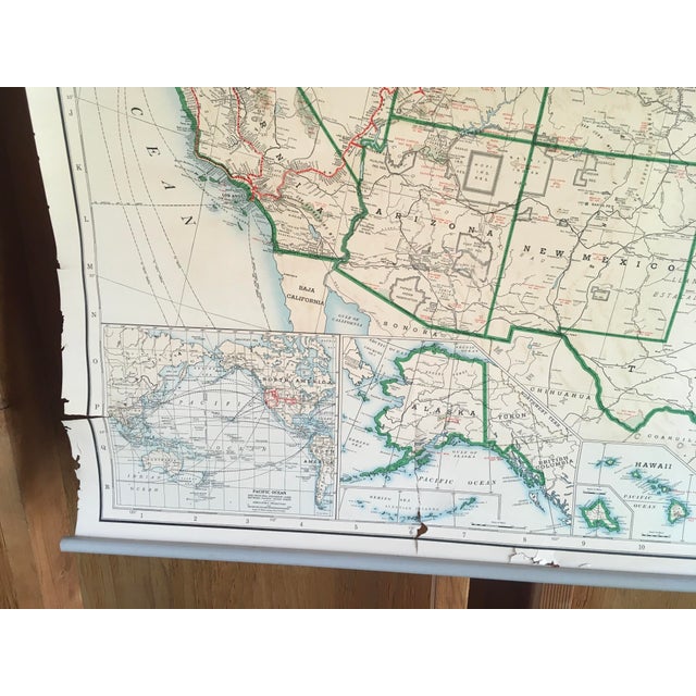 Vintage Antique Official Railroad Map United States 43”x62” Union Pacific Wear For Sale - Image 4 of 6