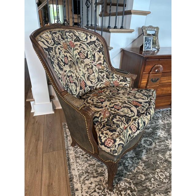 Set of two beautiful chairs, in like-new condition, made by Century Furniture of Hickory, North Carolina. The fabric is a...