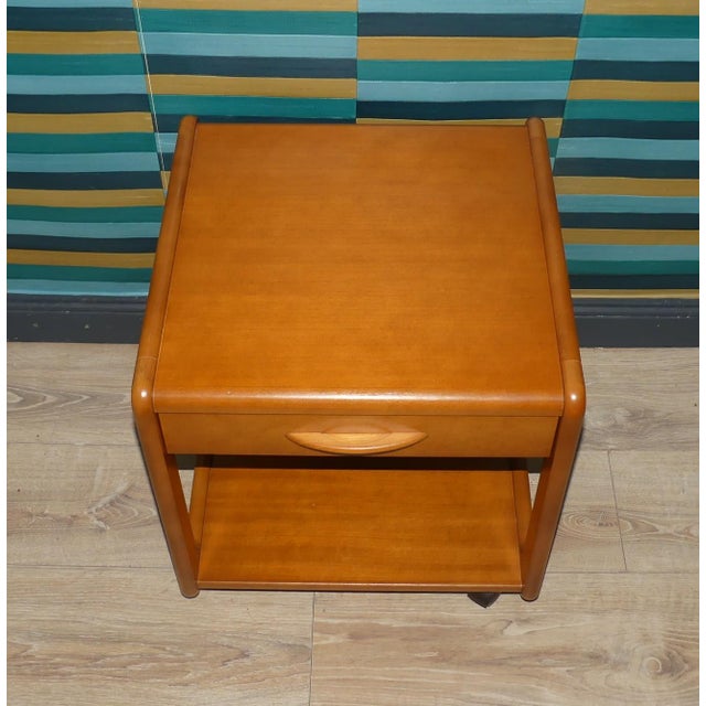 Vintage Side Table on Wheels with Drawer, 1990s For Sale - Image 9 of 12