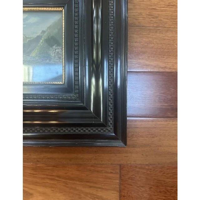 River in a Canyon, Dutch Baroque Style Ebonized & Framed